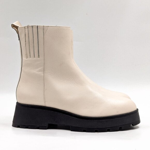 Vince Camuto Women Frames White Leather Platform Festival Zip Ankle Boots sz 8.5 - Picture 8 of 11